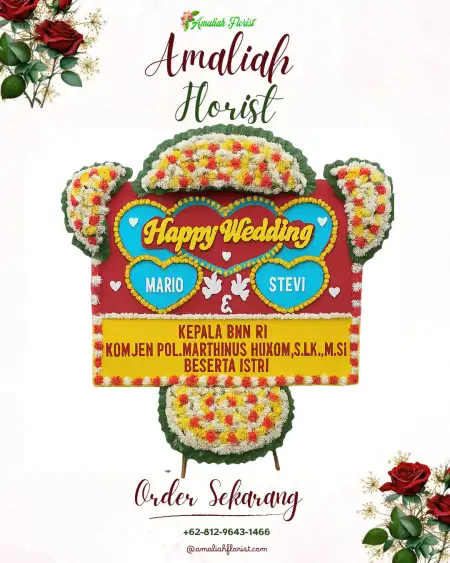 Papan Bunga Pernikahan Karang Sari